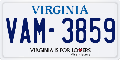 VA license plate VAM3859