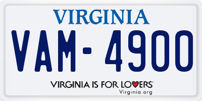 VA license plate VAM4900