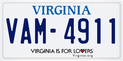 VA license plate VAM4911