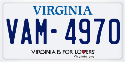 VA license plate VAM4970