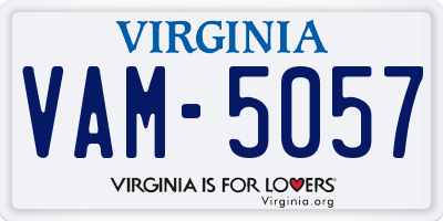 VA license plate VAM5057