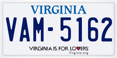 VA license plate VAM5162