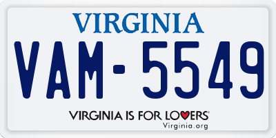 VA license plate VAM5549