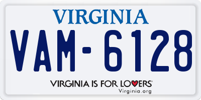 VA license plate VAM6128