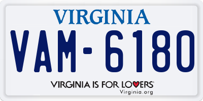 VA license plate VAM6180