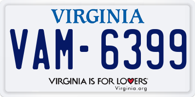 VA license plate VAM6399