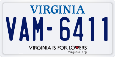 VA license plate VAM6411