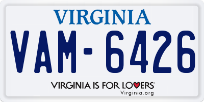 VA license plate VAM6426