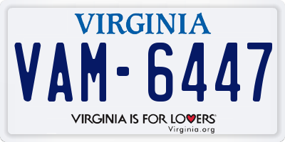 VA license plate VAM6447