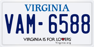 VA license plate VAM6588