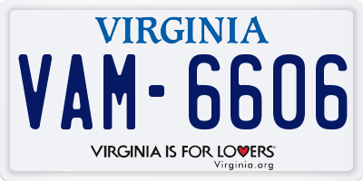 VA license plate VAM6606