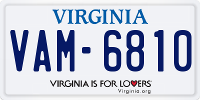 VA license plate VAM6810