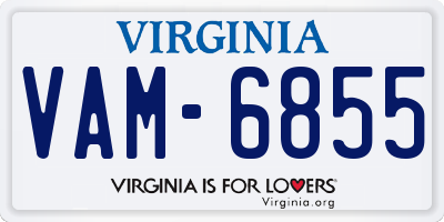 VA license plate VAM6855