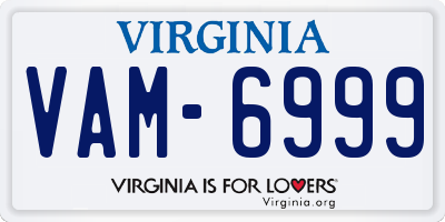 VA license plate VAM6999