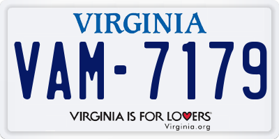 VA license plate VAM7179