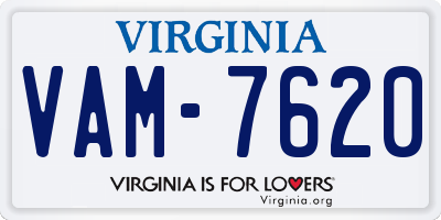 VA license plate VAM7620