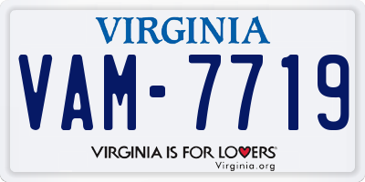 VA license plate VAM7719