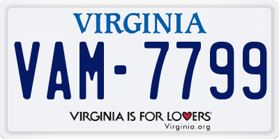 VA license plate VAM7799