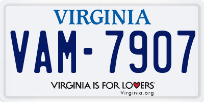 VA license plate VAM7907