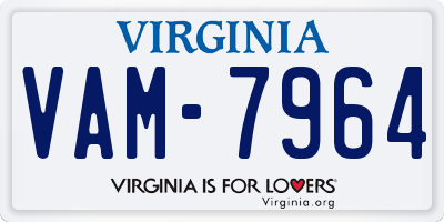 VA license plate VAM7964