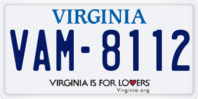 VA license plate VAM8112