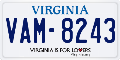 VA license plate VAM8243