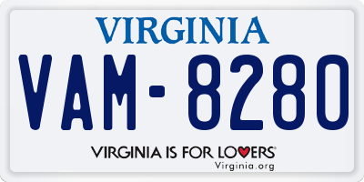 VA license plate VAM8280