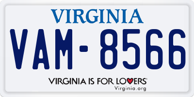 VA license plate VAM8566