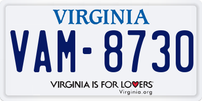 VA license plate VAM8730