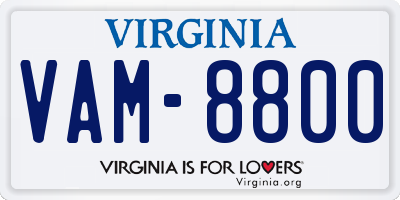 VA license plate VAM8800