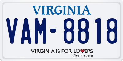 VA license plate VAM8818