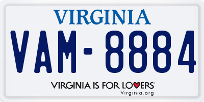 VA license plate VAM8884