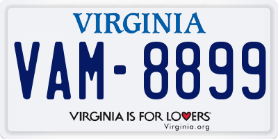 VA license plate VAM8899