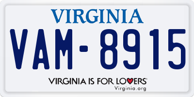 VA license plate VAM8915