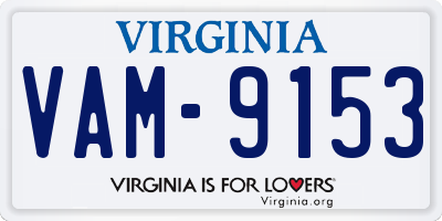 VA license plate VAM9153