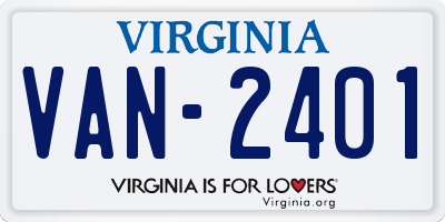 VA license plate VAN2401