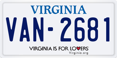 VA license plate VAN2681