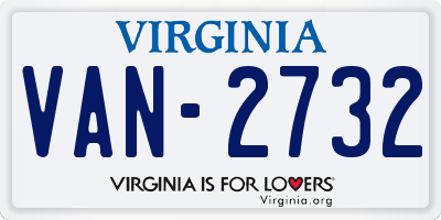 VA license plate VAN2732