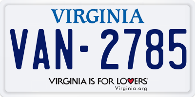 VA license plate VAN2785