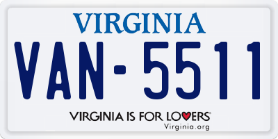 VA license plate VAN5511