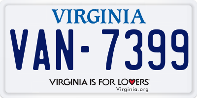 VA license plate VAN7399