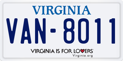 VA license plate VAN8011