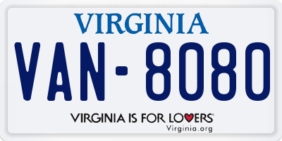 VA license plate VAN8080