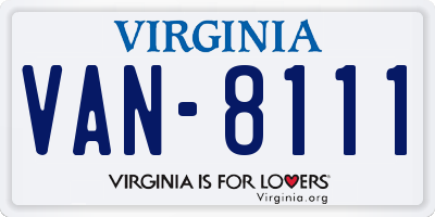 VA license plate VAN8111