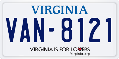 VA license plate VAN8121