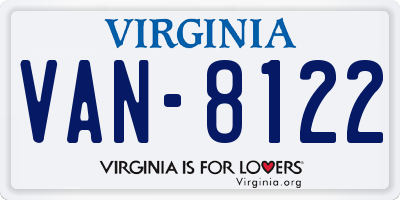 VA license plate VAN8122