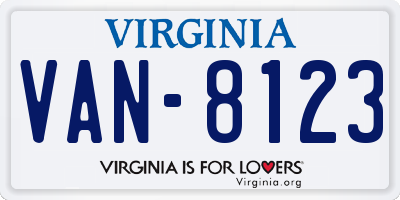 VA license plate VAN8123