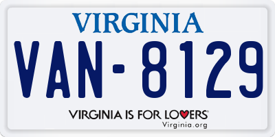 VA license plate VAN8129