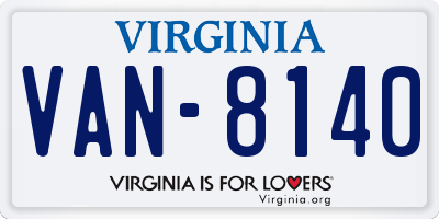 VA license plate VAN8140