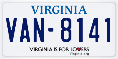 VA license plate VAN8141